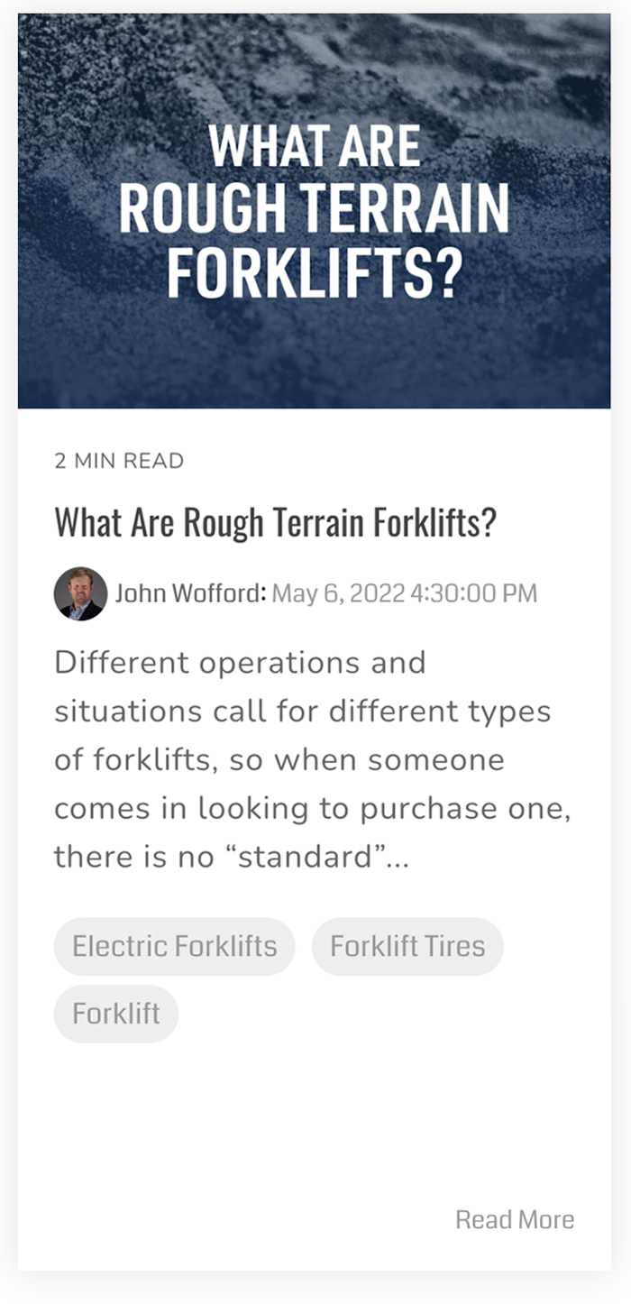 What Are Rough Terrain Forklifts?