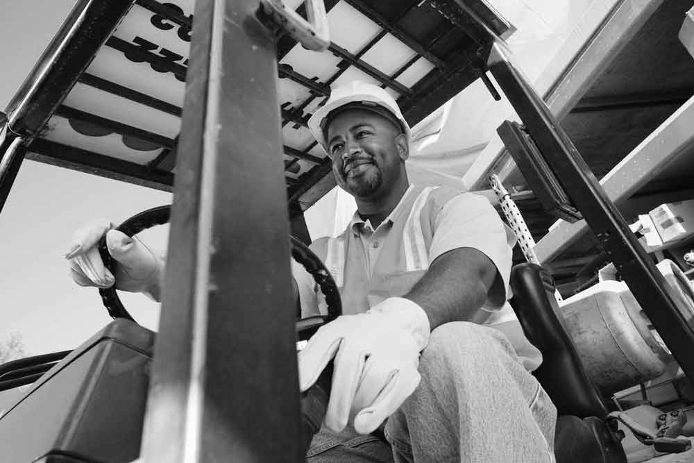 Smiling Male Forklift Driver