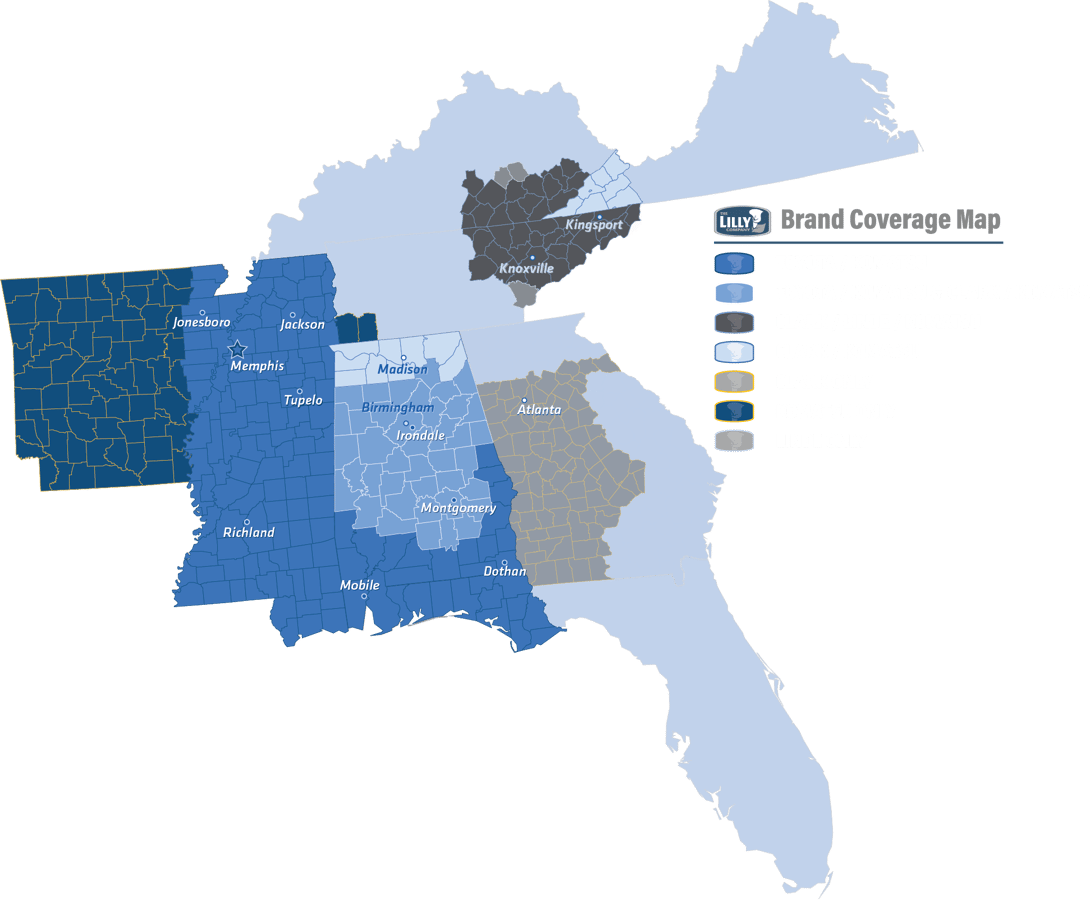 The Lilly Company Brand Territory Map