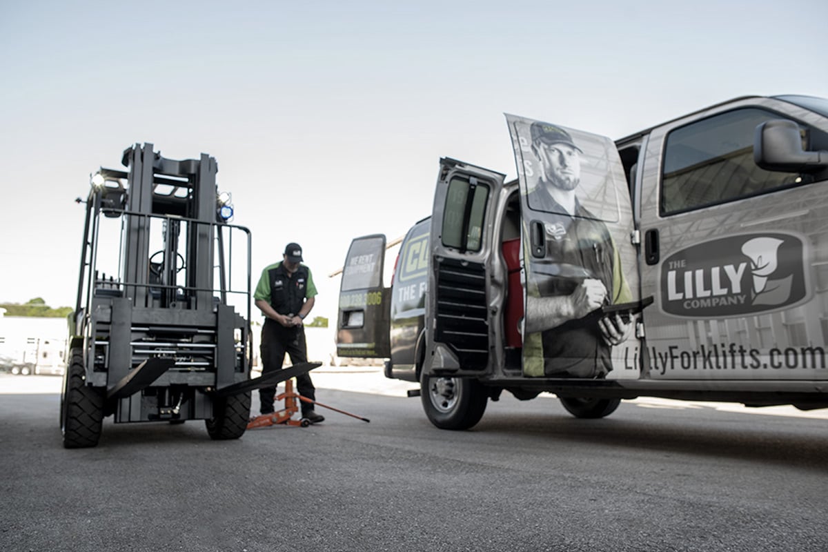 Clark Forklift Technician Working