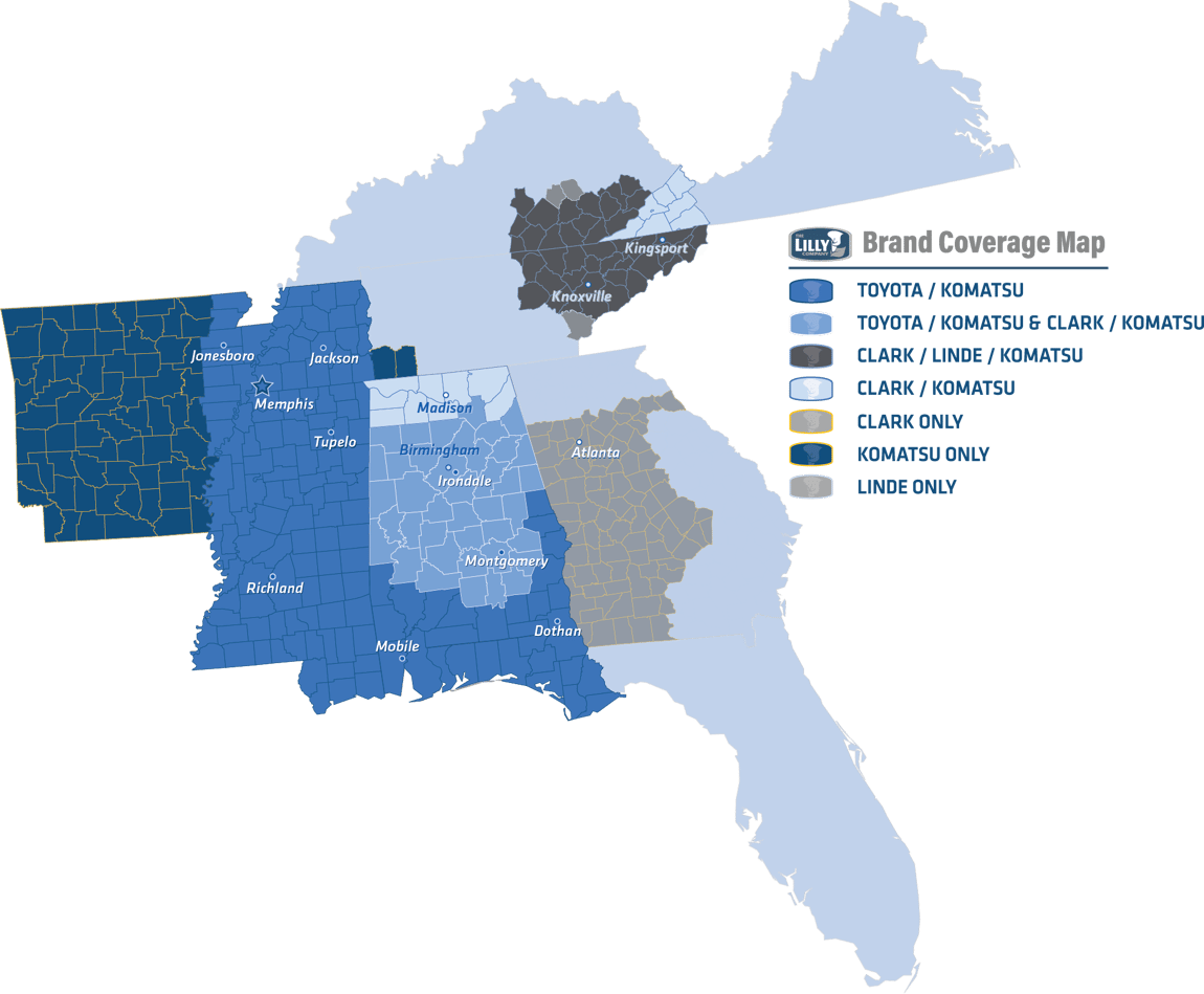 The Lilly Company Brand Territory Map